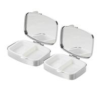 Hoement 2pcs Travel Medicine Case Rhinestone Pill Organizer with Two Separate Compartments Portable Daily Pill Box for Efficient Medication Planning and Pocket-Friendly Tablet Storage