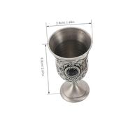 Hoement 2pcs Vintage Metal Chalice Goblet Antique Copper and Tin Shot Glasses with Decorative Engraving Retro Wine Cups for Halloween Ceremony Home Bar Party and Ritual Use