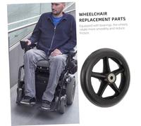 Hoement 2pcs Wear-resistant Wheelchair Front Wheels with Bearings Stable Solid Replacement for Wheelchair Models Impact-resistant Multipurpose Mobility Scooter Accessory