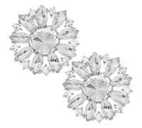 Hoement 2pcs White Alloy Shoe Clips Rhinestone Decorative Jewelry for Women | Creative Elegant Bling Accents, Daily Life and Anniversary Wear, Valentine Thanksgiving New Year