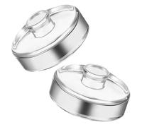 Hoement 2pcs Wide Mouth Glass Jar Weights for Fermenting with Handle, Canning and Pickling Weights for Kitchen Food Storage, Suitable for Wide Mouth Mason Jars