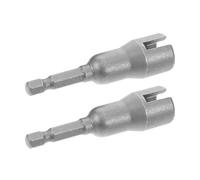 Hoement 2pcs Wing Nut Driver Socket Set with Hexagonal Shank, High Carbon Steel Slotted Butterfly Bolt Wrench for Power Drill and Manual Use, Compatible with Wing Nuts for Panel Fastening