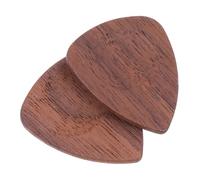 Hoement 2Pcs Wood Guitar Picks Small Lightweight Folk Guitar Plectrums for Stringed Instruments Easy Carry Portable Accessories for Bright Sound