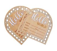 Hoement 2pcs Wooden Birth Announcement Sign Newborn Name Decor for Photography Announcement Board for Room and Keepsake Recording
