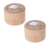 Hoement 2pcs Wooden Fairy Tooth Keepsake Box for Boys and Girls Lost Teeth Storage Container for Boys Girls Birthday
