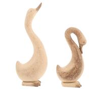 Hoement 2pcs Wooden Goose Decorations for DIY Crafts, Unfinished Flat Surface Wood Goose Ornaments for Painting and Handicrafts, Party Decoration and Creative Home Art Projects