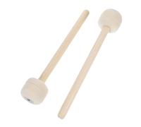 Hoement 2pcs Wool Felt Drum Mallet Stick Wood Handle Percussion Instrument Accessory Soft Timpani Sticks for Xylophone Bass Drum Marimba Gong