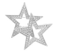 Hoement 2pcs Zinc Alloy Star Brooch Pins Five Pointed Rhinestone Lapel Pins for Men Women Decorative Suit Accessories Scarf Clips Versatile Clothing and Bag Embellishments