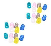 Hoement 2sets Guitar Fingertip Guards Silicone Finger Protectors for Ukulele Guitarists' Essential Soft and Ventilated 25pcs*2