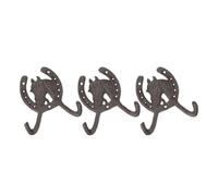 Hoement 3 Pcs Iron Horseshoe Shaped Wall Hooks Multi-Function Wall Hanger with Smooth Surface and Long Time Service for Bathroom and Hotel Storage