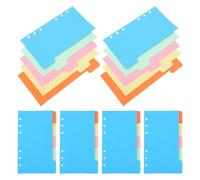 Hoement 30 Pcs A6 Colorful 6-Hole Index Dividers Loose-Leaf Planner Refill Paper Sheets, Pocketbook Replacement Core for Personal Organizers and Notebooks Random Color
