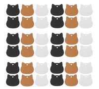 Hoement 300PCS Cat Shaped Kraft Paper Tags with String Writable Blank Labels for Wedding Holiday Christmas Party DIY Crafts Present Box Pendants in Brown Black White