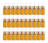 Hoement 30pcs Ml Glass Dropper Bottle with Orange Cap for Essential Oils Travel Size Refillable Dispenser Bottle with Translucent View for On-the-go Use