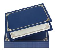 Hoement 30pcs Paper Certificate Covers with Elegant Gold Foil Border for Awards and Diplomas, Professional Document Holders Protecting Certificates from Damage with Sl esign