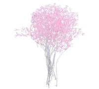 Hoement 30pcs Pink Crystal Bud Branches Acrylic Beaded Flower Stem | Short Twig Design, Bead Drop Detail, Soft Light Effect, Easy Insertion, No Maintenance