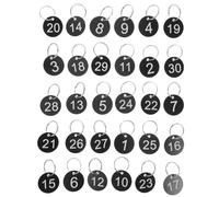 Hoement 30pcs Plate Key Tags Ring Metal Number Marking Identification Tag Keychain for Locker Organization for Dormitory School Office