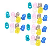 Hoement 30pcs Silicone Guitar Fingertip Protectors Gel Finger Guards for Ukulele Finger Covers for Cuts