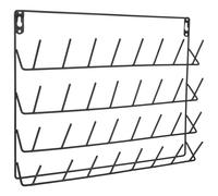 Hoement 32-spool Sturdy Metal Thread Rack with Hooks, Household Braiding Organizer for Sewing and Embroidery, 15.6 X 12.2 Inch Black Thread Holder for Craft Room Storage