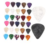 Hoement 32pcs Guitar Picks for Electric Acoustic Bass Guitars to Thickness Lightweight Plectrums for Guitarists for Music Lovers
