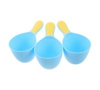 Hoement 3pcs Baby Shampoo Rinse Cups Blue Plastic Bath Tub Rinse Cups Multi-Purpose Water Ladles for Newborns and Boys and Girls Hair Wash Bathing Bathroom Use