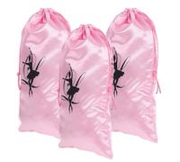 Hoement 3pcs Ballet Shoe Storage Bags Drawstring Dancing Shoes Bag Satin Material Resistant to Tearing Ample Storage Capacity Cute Pattern Simple Colour Scheme for Gym Ballet Use