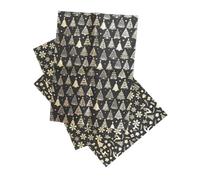 Hoement 3pcs Black and Gold Foil Christmas Wrapping Paper Vintage Metallic Snowflake and Tree Design Tear-resistant Holiday Wrap for Family and Office Celebrations