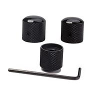 Hoement 3pcs Black Dome Control Knobs for Guitar Tone and Volume Electric Bass Guitar Parts Accessories Easy to Install and Use