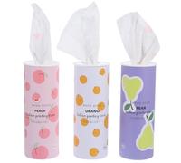 Hoement 3pcs Car Tissue Cylinder Travel Tissue Holder 40 Sheets Per Cylinder Paper Soft and Sturdy Material Portable Easy Installation Cute Printed Design for Car Owners On-the-go Use
