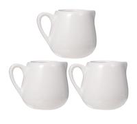 Hoement 3pcs Ceramic Sauce Storage Container with Comfort-Grip Handle and Drip-Free Spout, Mini White Sauce Jug for Kitchen Use, Creative and Simple Design 100ml