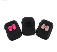 Hoement 3Pcs Earbud Case Holder Set Hard EVA Shockproof Zipper Earphone Travel Organizer Bag for Charging Cable and Wired Headphones, Portable Electronic Accessories Storage for Work Home