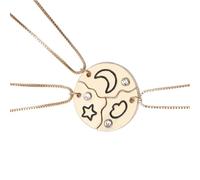 Hoement 3pcs Geometric Necklace Pendant Set with Star, Cloud, and Moon Design for Graduation Period, Stylish Alloy Fine Workmanship Fashion Necklaces for Girls and Women on Special
