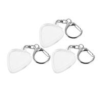 Hoement 3pcs Guitar Pick Organizer Box Heart-Shaped Keychain Compact Guitar Pick Storage Holder for Musicians for Travel and Daily Use