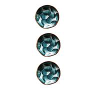 Hoement 3PCS Hand-Painted Ceramic Sauce Bowls Stable Condiment Dishes for Home Kitchen and Restaurant Small Seasoning Holders for BBQ Picnic Party Serving