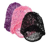 Hoement 3pcs Handmade Crochet Hair Nets Elastic Breathable Mesh Bun Covers for Women Comfortable Fit Active Hair Accessories Elegant Snood Caps for Formal Casual Use
