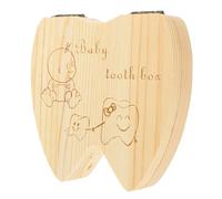 Hoement 3pcs My First Tooth Box Wooden Boys and Girls Tooth Storage Container for Boy Girl Birthday