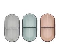 Hoement 3pcs Portable Weekly Pill Organizer Box Airtight Compartment Medicine Case Small Travel Pill Container for Daily Tablet Storage Lightweight Plastic for Vitamins and Supplements