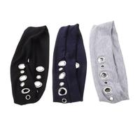 Hoement 3pcs Rock Style Headband Elastic Polyester Fabric Goth Eyelet Design for Women Party Holiday Festival Accessories