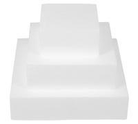 Hoement 3pcs Square Foam Cake Dummies Multi-function Wedding Fake Cake Models White Material Can Be Glued Pinned Practice