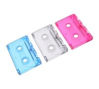 Hoement 3pcs Transparent Colored Audio Cassette Tapes Blank Sound Recording Tapes for DIY Music Projects Retro Party Decorations Compatible with Vintage and Modern Players