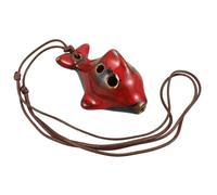 Hoement 4-hole Ceramic Ocarina in Red Dolphin Shape, Beginner Ocarina Music Instrument with Wonderful Sound, Practical and Adorable Design for Music Lovers and Students