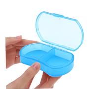 Hoement 4 Pcs Portable Transparent Blue Pill Case with Lockable Cover Plastic Medicine Box for Travel and Daily Medication Organization