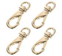 Hoement 4 Pcs Solid Brass Swivel Lobster Claw Clasp Trigger Snap Hooks Round Tail Keychain Clips for Large Dog Harnesses Lanyard Macrame with Smooth Flexible Rotation Ensuring Security