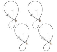 Hoement 4 Sets Gate Latch Cable Pull with Spring-Loaded Mechanism for Garden and Backyard Gates, Stainless Steel and Iron Construction, Weather-Resistant Design for Outdoor Home Boundary