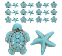 Hoement 40pcs Turquoise Sea Turtle and Star Fish Spacer Beads Lightweight and Resistant to Fading for Jewelry Making and Earrings with Unique Beauty and Vibrant Colour