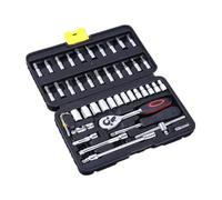 Hoement 46PC Vanadium Steel Ratchet Wrench Socket Set Professional Mechanics Tools Durable Repair Kit with Portable Case for Auto Maintenance and Household Use Random Color