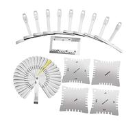 Hoement 47pcs Guitar Repairing Maintenance Tool Kit Ruler String Spacing Ruler Radian Rule Tool Bag