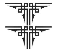 Hoement 4pcs Black Mirror Corner Decal Stickers Self-Adhesive Wall Applique for Furniture Bathroom Living Decor Easy Install Space-Saving Stylish Accent