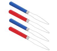 Hoement 4pcs Button Threading Tool Assists Dressing Aid Device Tools for Elderly Red and Blue Colors Button Hooks for Clothing Fastening