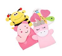 Hoement 4pcs Cartoon Bath Mitts Boys and Girls Washcloths Gloves Exfoliating Shower Glove Born Gifts Random Style