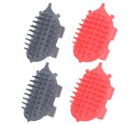 Hoement 4pcs Cat Grooming Brush Set with Adjustable Strap and Buckle System Stable Abs Material Cat Shaped Scratcher for Indoor and Balcony Use Suitable for Table Corners